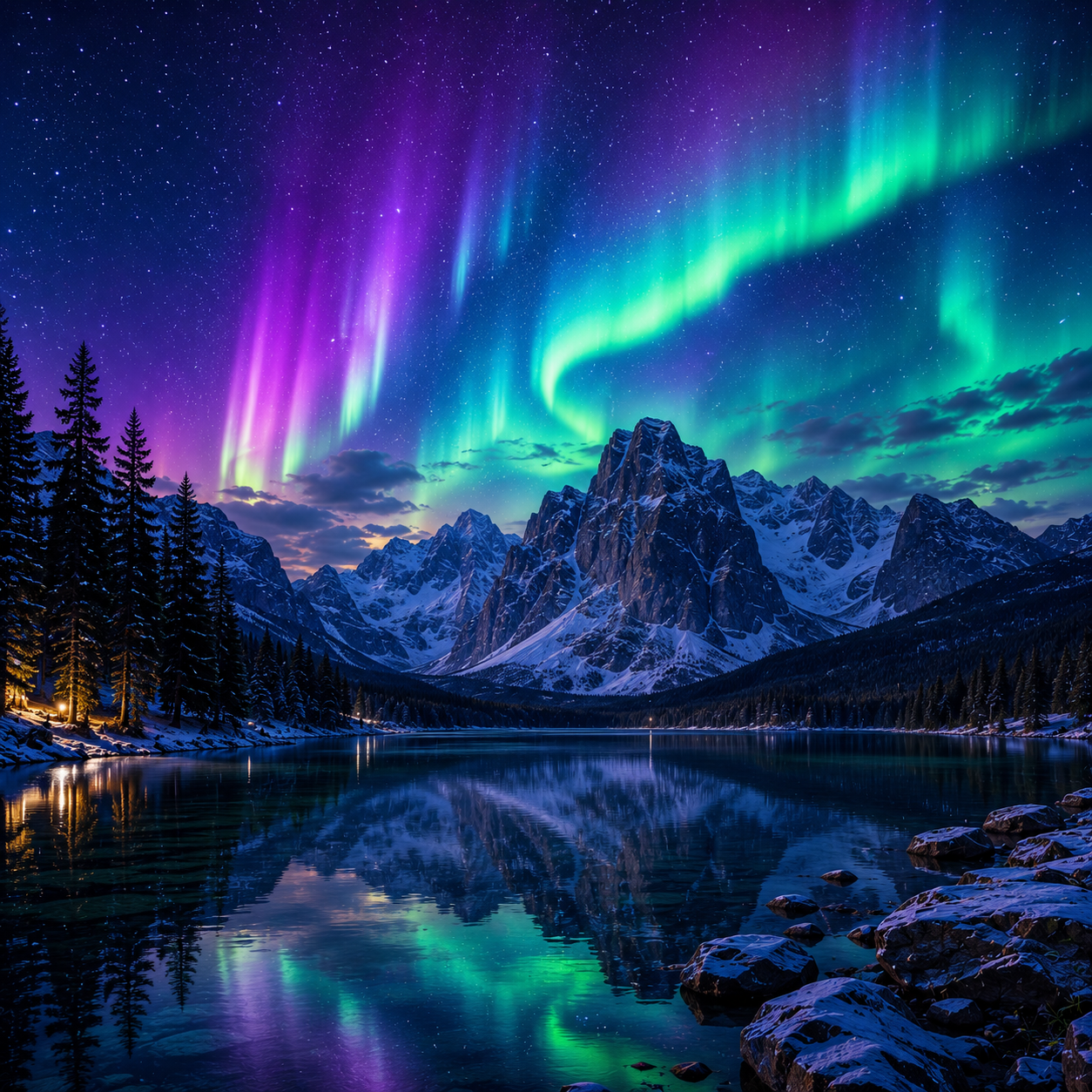 Midnight Aurora Sky